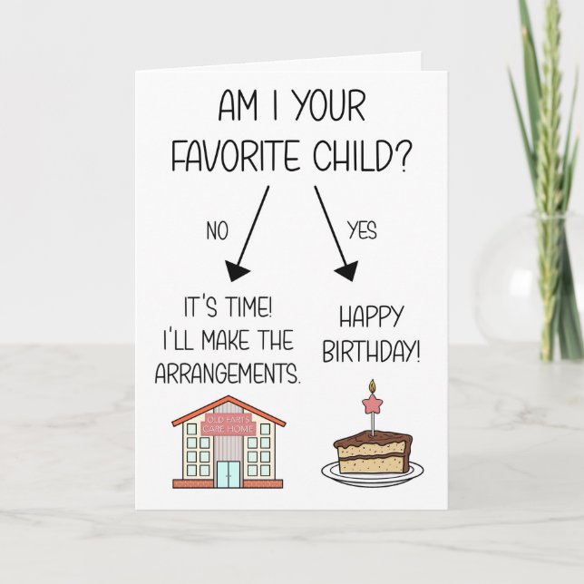Funny Favorite Child Birthday Card for Mom (Front)