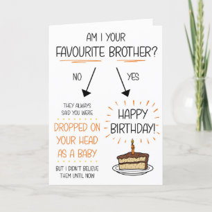 Funny Favourite Brother Birthday Card
