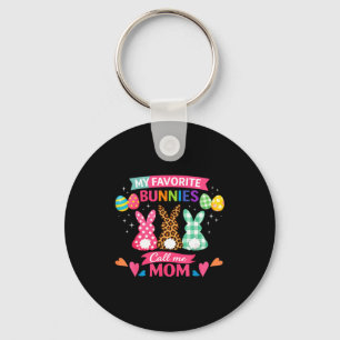 Funny favourite bunnies call mum cute easter bunny key ring
