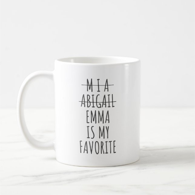 Funny Favourite Child Mug, Christmas Gift for Mum, Coffee Mug (Left)