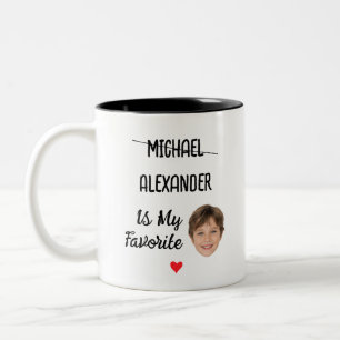 Funny Favourite Child Mug with 2 Names & Face Phot