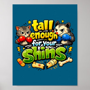 Funny faying possum & cat tall enough for poster
