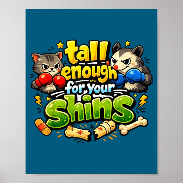 Funny faying possum &amp; cat tall enough for poster (Front)