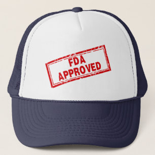 Funny FDA Approved Humour Red Distressed Stamp Trucker Hat