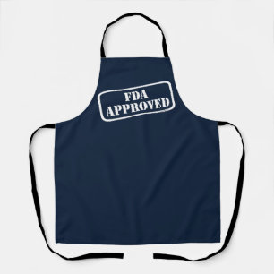 Funny FDA Approved White Distressed Stamp Humour Apron