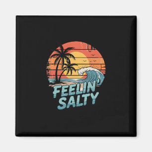 Funny Feelin Salty Beach Summer Vacation Vintage 7 Magnet