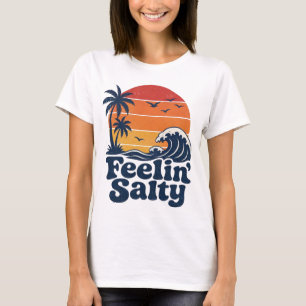 Funny Feelin Salty Beach Summer Vacation Vintage T-Shirt