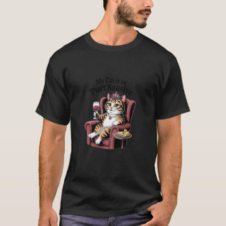Funny Feline Drinking Wine My Cat is so Purr-suasi T-Shirt