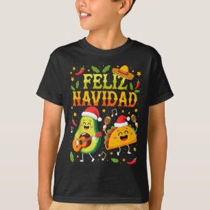 Funny Feliz Navidad Avocado Tacos Mexican Christma T-Shirt