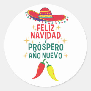 Funny feliz navidad classic round sticker