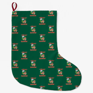 Funny Feliz Navidad Cute Christmas Chilli Large Christmas Stocking