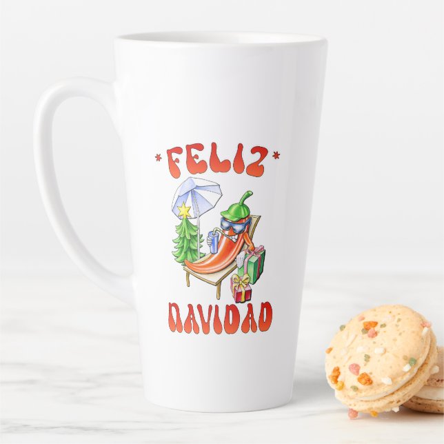 Funny Feliz Navidad Cute Christmas Chilli Latte Mug (In Situ)