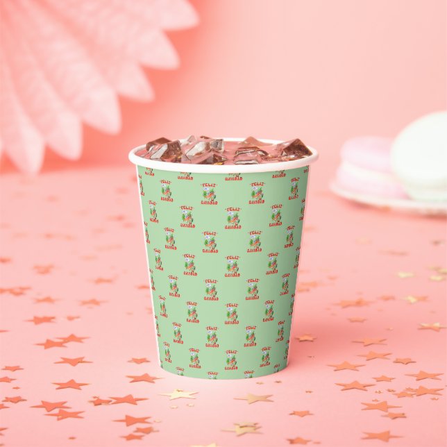 Funny Feliz Navidad Cute Christmas Chilli Paper Cups (Insitu)