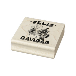 Funny Feliz Navidad Cute Christmas Chilli Rubber Stamp