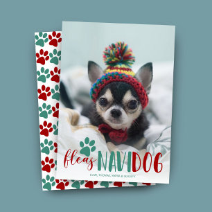 Funny Feliz Navidad Dog Photo Christmas Holiday Card