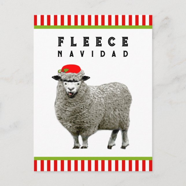 Funny Feliz Navidad Holiday Postcard (Front)