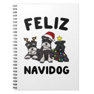 Funny Feliz Navidog Miniature Schnauzer dog lover Notebook