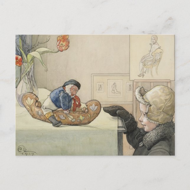 Funny Fellow Toy with Child Postcard (Front)