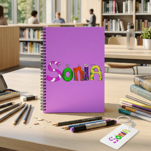 Funny Fellows Cartoon Name Notebook Sonia