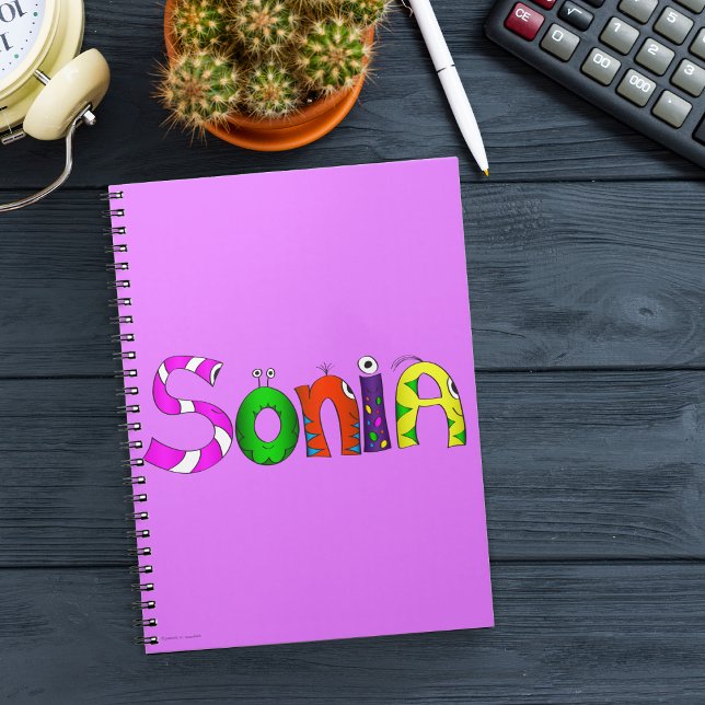 Funny Fellows Cartoon Name Notebook | Sonia (Take a look at this most awesome cartoon character name "Sonia" notebook!)