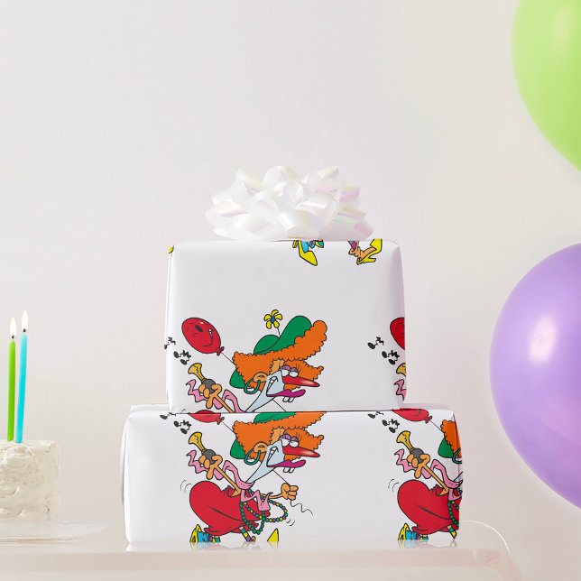 Funny Female Clown Wrapping Paper (Creator Uploaded)