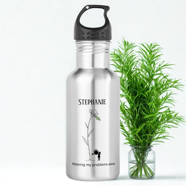 Funny Female Gardener Water Bottle (Funny female gardener water bottle)