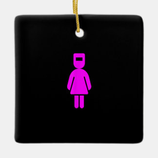 Funny Female Girl Lady Woman Welder Welding Mask Ceramic Ornament