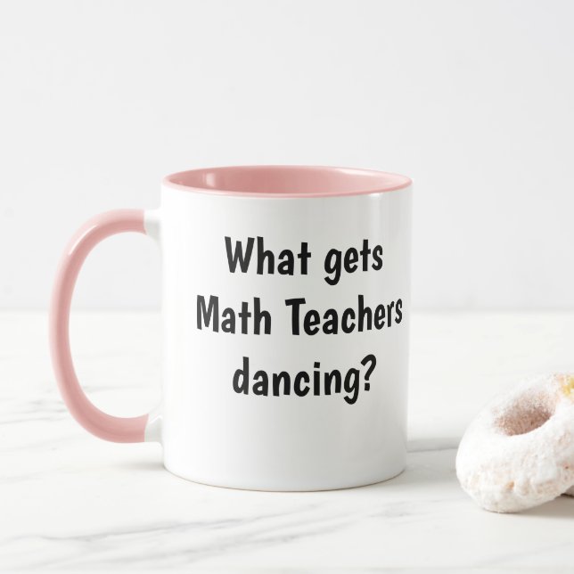 Funny Female Math Teacher Mug Logarithm Joke Pun (With Donut)