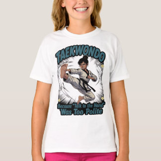 Funny Female Taekwondo Flying Kick T-Shirt