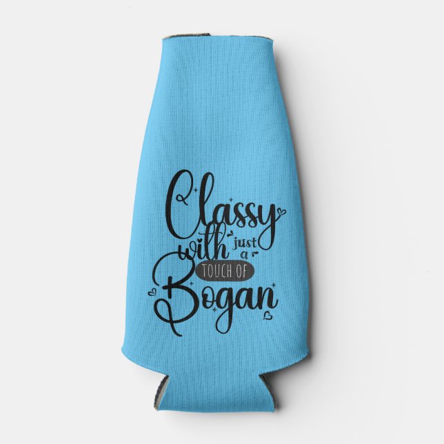 Funny, feminine stubbie cooler for bogan women (Front)