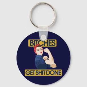 Funny feminist humour key ring