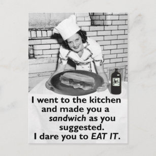 Funny Feminist Make Me a Sandwich Postcard