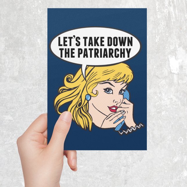 Funny Feminist Pop Art Anti Patriarchy Quote Card (Creator Uploaded)