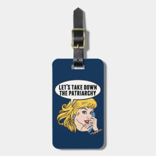 Funny Feminist Pop Art Anti Patriarchy Retro Women Luggage Tag