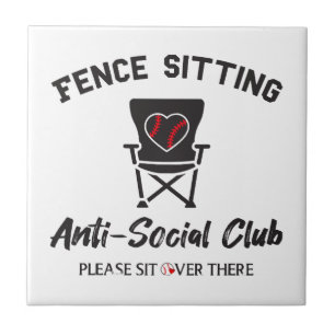 Funny Fence Sitting Anti Social Club Baseball Soft Tile