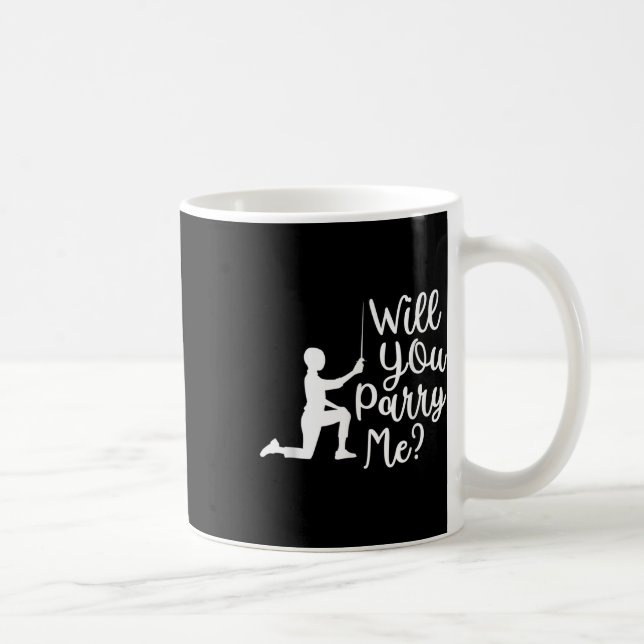 Funny Fencer Fencing Groom Bride Rapier Sabre Duel Coffee Mug (Right)