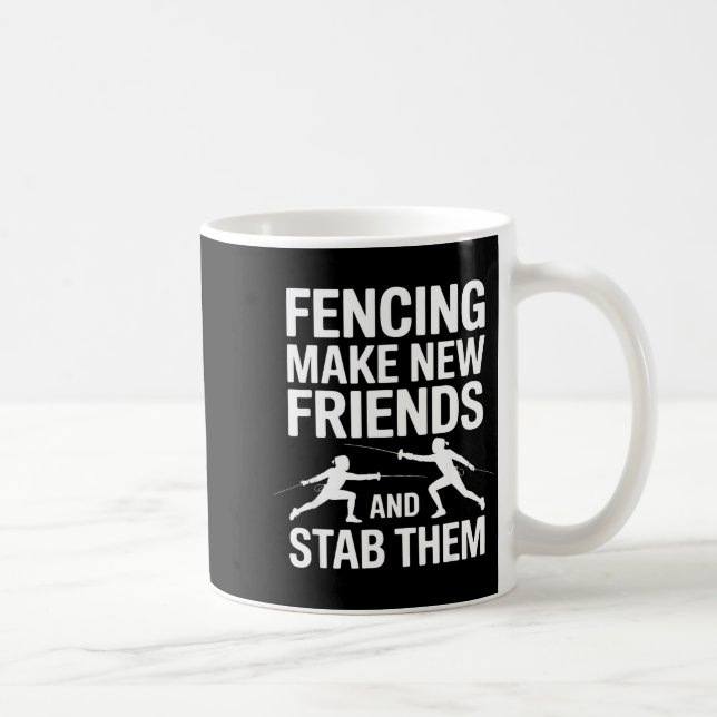 Funny Fencing Art For Men Women Kids Fencer Fencin Coffee Mug (Right)