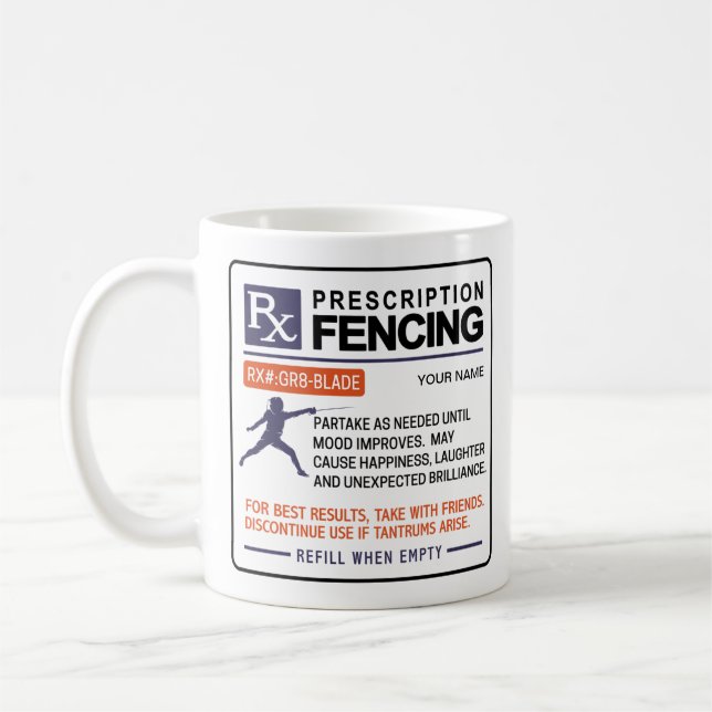Funny Fencing Mug Prescription Design (Left)