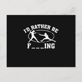 Funny Fencing Sport Gift Cute Fencers Fighters Me Announcement Postcard