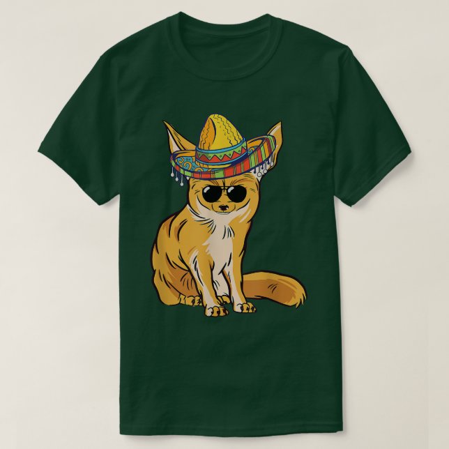 Funny Fennec Fo Sombrero Meican Sunglass Fennec Fo T-Shirt (Design Front)