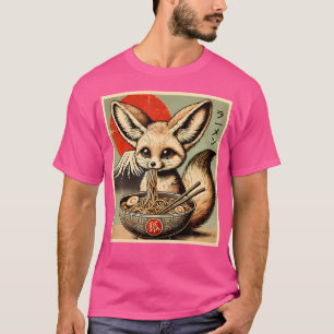 Funny Fennec Fox Ramen Japanese Kawaii Anime T-Shirt