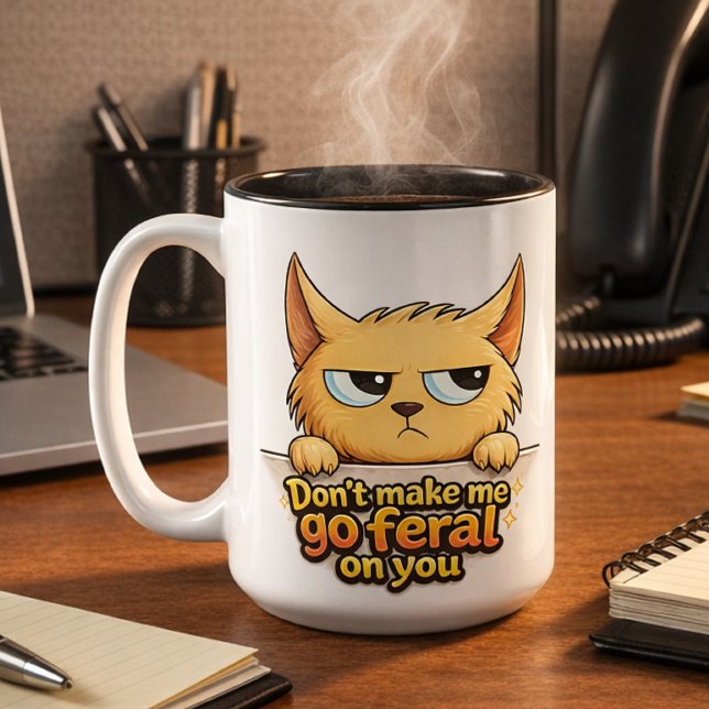 Funny Feral Cat Sassy Chaos Coffee Mug (Creator Uploaded)