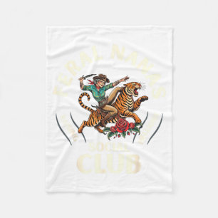 Funny Feral Nanas Grandma Social Club Fleece Blanket