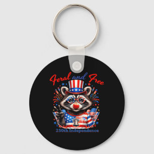Funny Feral Otter 4th Of July 250 Years Key Ring