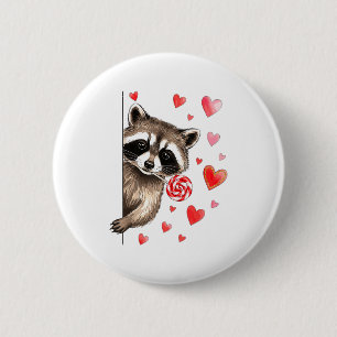 Funny Feral Raccoon Valentine's Day Sarcastic Humo 6 Cm Round Badge