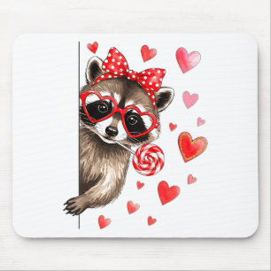 Funny Feral Raccoon Valentine's Day Sarcastic Humo Mouse Pad