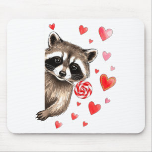 Funny Feral Raccoon Valentine's Day Sarcastic Humo Mouse Pad