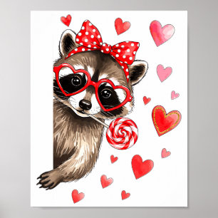 Funny Feral Raccoon Valentine's Day Sarcastic Humo Poster