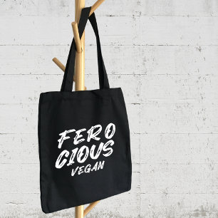 Funny Ferocious Vegan, Minimalist  Tote Bag