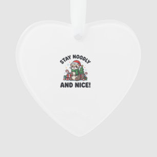 Funny Ferret Christmas Stay Noodly And Nice Ornament